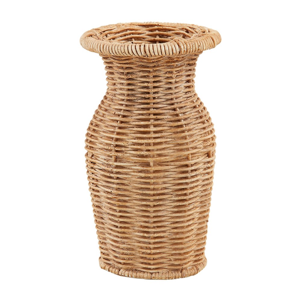 Mud Pie Skinny Resin Basket Weave Vase; 6 1/2" x 3 3/4" Dia