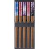Sakura Flowers Japanese Bamboo Chopsticks Set, 5 Pairs, Made in Japan view 1