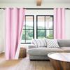 1 Piece Faux Silk Blackout Curtains Thermal Insulated Panel 3 Pass K86 Coating Grommet Top 35" X 95" (Light Pink) view 1