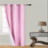 1 Piece Faux Silk Blackout Curtains Thermal Insulated Panel 3 Pass K86 Coating Grommet Top 35" X 95" (Light Pink) view 2