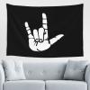 BERULL I Love You Asl American Sign Language Tapestry Wall Hanging Decoration Blanket Bedroom Living Room Dormitory Tapestry 60 * 40 Inch Parade Tapestry view 1
