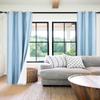1 Piece Faux Silk Blackout Curtains Thermal Insulated Panel 3 Pass K86 Coating Grommet Top 35" x 108" (Light Blue) view 1