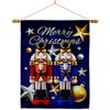 Breeze Decor Christmas Winter Tapestry Wood Dowel Set Rod Home Banner Textile Poster Flag Stand Pole Room Wall Scroll Hanging Funny White Elephant Nutcrackers Indoor Decor, Xmas Gifts Made in USA view 1