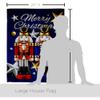 Breeze Decor Christmas Winter Tapestry Wood Dowel Set Rod Home Banner Textile Poster Flag Stand Pole Room Wall Scroll Hanging Funny White Elephant Nutcrackers Indoor Decor, Xmas Gifts Made in USA view 2