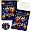 Breeze Decor Christmas Winter Tapestry Wood Dowel Set Rod Home Banner Textile Poster Flag Stand Pole Room Wall Scroll Hanging Funny White Elephant Nutcrackers Indoor Decor, Xmas Gifts Made in USA view 3