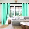 1 Piece Faux Silk Blackout Curtains Thermal Insulated Panel 3 Pass K86 Coating Grommet Top 35" x 108" (Mint Green) view 1