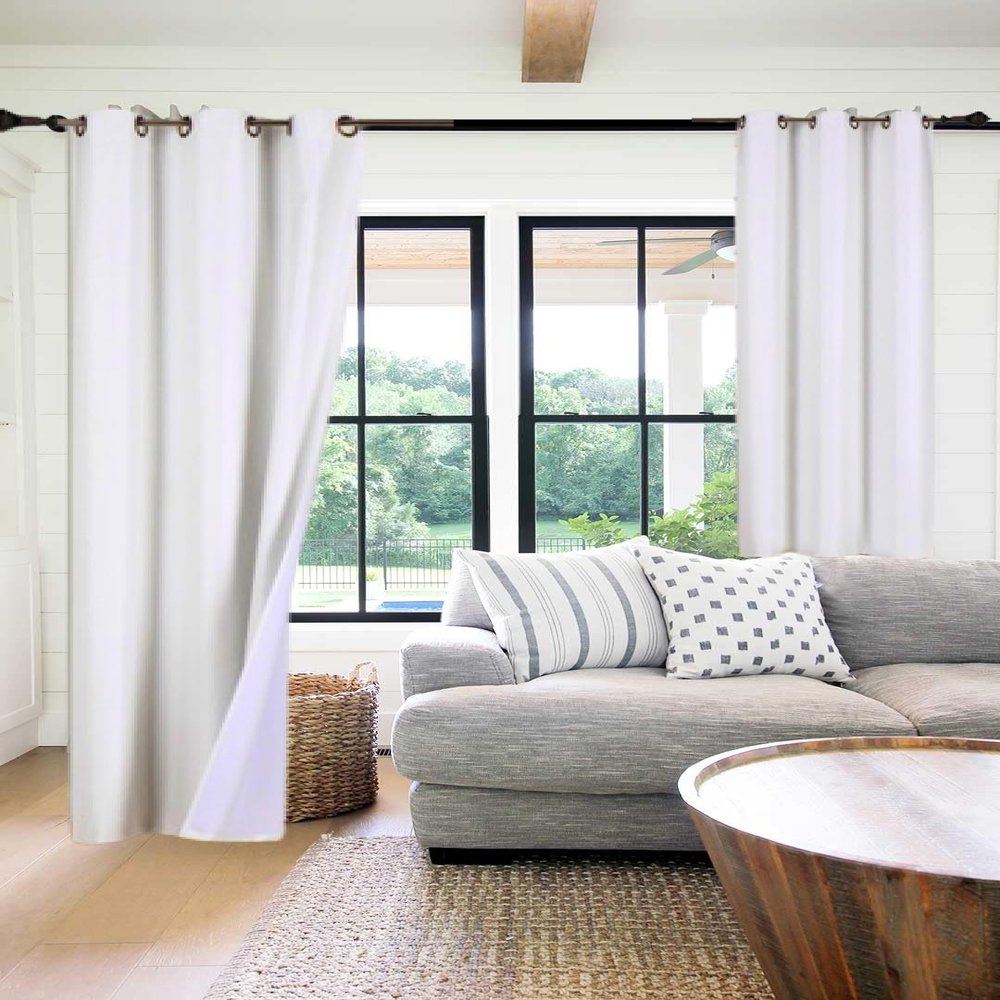 1 Piece Faux Silk Blackout Curtains Thermal Insulated Panel 3 Pass K86 Coating Grommet Top 35" x 108" (Beige)