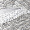 Linen Market Quilt Coverlet Set All Season Patterned Reversible Microfiber Ultra Soft Bedding in Painted Chevron - King/Cal-King Painted Chevron Light Gray view 2