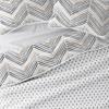 Linen Market Quilt Coverlet Set All Season Patterned Reversible Microfiber Ultra Soft Bedding in Painted Chevron - King/Cal-King Painted Chevron Light Gray view 3