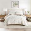 Linen Market Quilt Coverlet Set All Season Patterned Reversible Microfiber Ultra Soft Bedding in Watercolor Leaves - King/Cal-King Watercolor Leaves Latte view 1