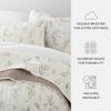 Linen Market Quilt Coverlet Set All Season Patterned Reversible Microfiber Ultra Soft Bedding in Watercolor Leaves - King/Cal-King Watercolor Leaves Latte view 4