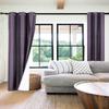 1 Piece Faux Silk Blackout Curtains Thermal Insulated Panel 3 Pass K86 Coating Grommet Top 35" x 108" (Eggplant Plum) view 1