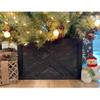 BARNWOODUSA Christmas Tree Collar or Box Made of Reclaimed Wood  Rustic Tree Skirt Replacement Blocks, Adds Farmhouse Charm  Natural, Hook-&-Loop Strip Panels 37x27 in., Black view 1