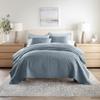 Linen Market Quilt Coverlet Set All Season Microfiber Modern Ultra Soft Bedding in Floral Stitch - Twin/TwinXL Floral Stitch Dusk Blue view 1