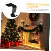 Didiseaon 2pcs Christmas Stocking Hanger Metal Mantel Hook for Festive Decoration for Hanging Stockings Bags and More for Fireplace Use view 2