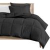 RAJVEER TEXTILE All Season Down Alternative 300GSM Quilted Comforter with 2 Pillow Sham - Microfiber Duvet Insert with Corner Tabs- Bed Comforter, Twin/Twin XL(68" X 90") Colour-Dark Grey view 1