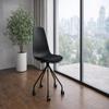 2xhome Set of 2 Modern Office Task Chairs | Linen Fabric Padded Cushion and Rolling Metal Base | Functional Conference Desk Computer Chair for Home (Black) view 3