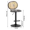 KAMPCO Bar Stools Height Adjustable Swivel Barstools PU Leather Upholstered Bar Chair with Backrest view 3