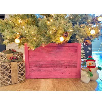 BARNWOODUSA Christmas Tree Collar or Box Made of Reclaimed Wood Rustic Tr