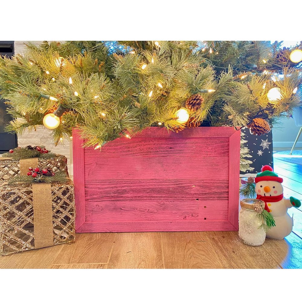 BARNWOODUSA Christmas Tree Collar or Box Made of Reclaimed Wood Rustic Tr