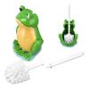 Green Frog Toilet Bowl Brush and Holder Set, Toilet Cleaner Brush, Toilet Scrubber Cleaning Brush with Solid Handle and Durable Bristles for Bathroom Deep Cleaning view 1