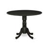 HomeStock Round Kitchen Dining Table Set with 2 Parsons Chairs - Modern Black Finish view 2