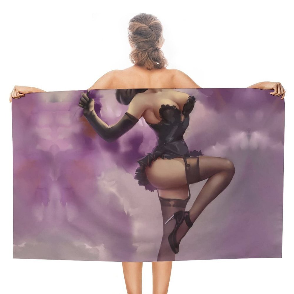 Pin Up Girl Bath Towel Washcloth Towel Absorbent Shower Towel Beah Towel for Home Travel