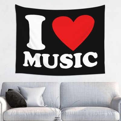 I love Music Tapestries Wall Decorations Tapestry For Bedroom Living Room 29x37 inch