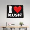 I love Music Tapestries Wall Decorations Tapestry For Bedroom Living Room 29x37 inch view 3
