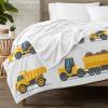 Custom Name Blanket with Construction Trucks Personalized Kids Blanket with Name for Boys Girls Toddler Baby Personalized Soft Warm Throw Blanket for Anniversary Birthday Christmas view 3