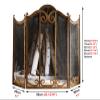 Fire Guard Distressed Antique Finish Brass Fire Guard Fireplace Screen, Foldable Open Fire Spark Flame Barrier Free Standing, 70cm - 90cm Height Optional (Size : 70cm(27 9/16")) (90cm(35 7/16") view 3