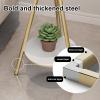 2-Tier End Table, Side Table with Tempered Glass Top, Round Side Table with Metal Legs, Small Accent Table Snack Table for Living Room, Bedroom, Small Space, Easy Assembly ( Color : Brown , Size : +Bl view 4