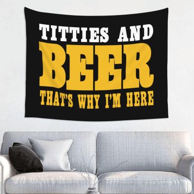 Titties and Beer That's Why I'm Here Tapestry Wall Decorations Tapestry For Bedroom Living Room 29x37 inch