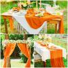 8 Pack Orange Cheesecloth Table Runner 10Ft Gauze Cheese Cloth Table Runner 35x120Inch Boho Table Runners for Wedding Banquet Event Anniversary Bridal Baby Shower Birthday Party Engagement Table Dcor view 2