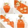 8 Pack Orange Cheesecloth Table Runner 10Ft Gauze Cheese Cloth Table Runner 35x120Inch Boho Table Runners for Wedding Banquet Event Anniversary Bridal Baby Shower Birthday Party Engagement Table Dcor view 3