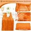 8 Pack Orange Cheesecloth Table Runner 10Ft Gauze Cheese Cloth Table Runner 35x120Inch Boho Table Runners for Wedding Banquet Event Anniversary Bridal Baby Shower Birthday Party Engagement Table Dcor view 4