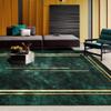 Green Gold Lines Area Rugs, Elegant Light Luxury Style Carpet, Soft Non-Skid Carpet Throw Rug for Kids Teen Girls Boys Bedroom, Living Room Bathroom,Classroom Office 5 x 6ft view 3