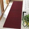 LITA 2'~82' Custom Sizes Runner Rug Mat Indoor Outdoor Utility Carpet,Area Rugs with Non Slip Rubber Backing for Hallway Kitchen Entryway Balcony Garage Stair Laundry, Checked Red, 2ft x 50ft view 1