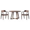 CraftThink Dining Table Set, Modern Solid Wood Double Pedestal Dining Table Upholstered Chairs for Living Dining Room Home, Nut-Brown Table & Chair(s),3 Pieces Set, Table: 27.5" L x 27.5" W x 29.5" H view 1