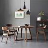 CraftThink Dining Table Set, Modern Solid Wood Double Pedestal Dining Table Upholstered Chairs for Living Dining Room Home, Nut-Brown Table & Chair(s),3 Pieces Set, Table: 27.5" L x 27.5" W x 29.5" H view 3