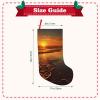 BTCOWZRV Christmas Stockings Orange Sunrise Beach Personalized Christmas Hanging Stockings 18 Inches Party Favors Stockings for Xmas Tree Holiday Fireplace Hanging Decoration view 3
