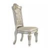 Benjara Jess 24 Inch Counter Chair Set of 2, Pearl Faux Leather, Button Tufted view 1
