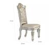 Benjara Jess 24 Inch Counter Chair Set of 2, Pearl Faux Leather, Button Tufted view 2