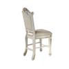 Benjara Jess 24 Inch Counter Chair Set of 2, Pearl Faux Leather, Button Tufted view 4