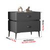 YUGXTH Small Night Stand, Nightstand with 2 Drawers, Bedside Table with Metal Legs, Bed End Table with Smooth Rails, End Side Table for Bedroom, Sturdy and Durable(White,55 * 40 * 50cm) view 2