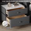 YUGXTH Small Night Stand, Nightstand with 2 Drawers, Bedside Table with Metal Legs, Bed End Table with Smooth Rails, End Side Table for Bedroom, Sturdy and Durable(White,55 * 40 * 50cm) view 4