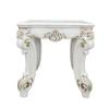 Benjara Jess 26" Side End Table- Traditional Scrolled Legs- Brushed Gold- White view 4