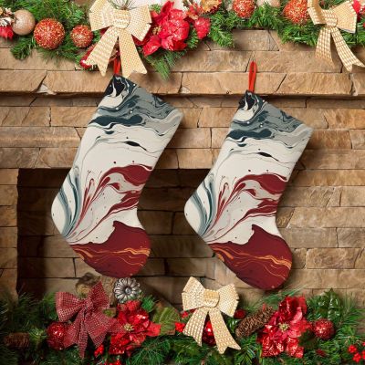 BTCOWZRV Christmas Stockings Marble Swirl Personalized Christmas Hanging Stockings 18 Inches Party Favors Stockings for Xmas Tree Holiday Fireplace Hanging Decoration