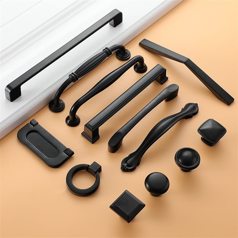 YEAHSO Black Cabinet Handles Kitchen Cupboard Door Pulls Drawer Knobs Fashion Furniture Handle Hardware 1Pcs (Color : 965)