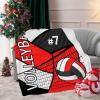 Custom Blanket with Name Text,Personalized Volleyball Red Super Soft Fleece Blankets for Couch Sofa Bed 50X60inch view 3